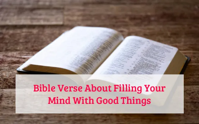 Bible Verse About Filling Your Mind With Good Things
