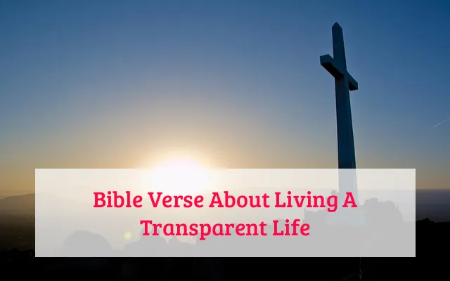 Bible Verse About Living A Transparent Life