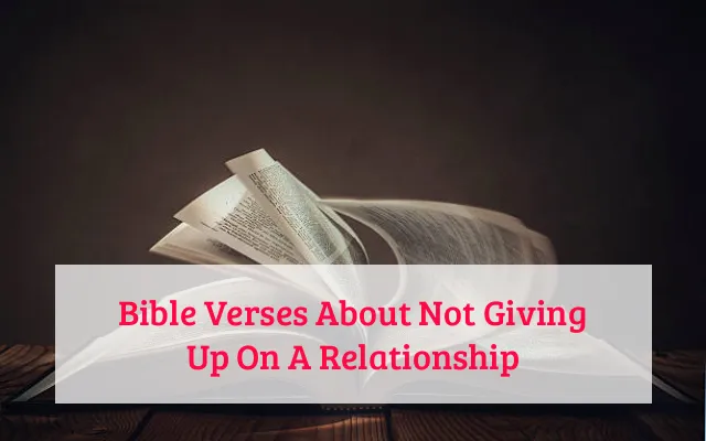 Bible Verses About Not Giving Up On A Relationship